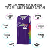 Custom Purple Denver Nuggets Rainbow Side Sports Uniform Basketball Jersey