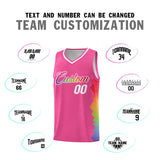 Custom Pink Denver Nuggets Rainbow Side Sports Uniform Basketball Jersey