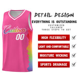 Custom Pink Denver Nuggets Rainbow Side Sports Uniform Basketball Jersey