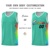 Custom Bright Green Denver Nuggets Rainbow Side Sports Uniform Basketball Jersey