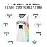 Custom White Denver Nuggets Rainbow Side Sports Uniform Basketball Jersey