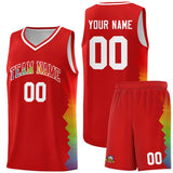 Custom Red Denver Nuggets Rainbow Side Sports Uniform Basketball Jersey