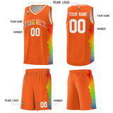 Custom Orange Denver Nuggets Rainbow Side Sports Uniform Basketball Jersey