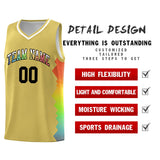 Custom Old Gold Denver Nuggets Rainbow Side Sports Uniform Basketball Jersey