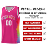 Custom Rose Red Denver Nuggets Rainbow Side Sports Uniform Basketball Jersey