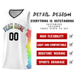 Custom White Denver Nuggets Rainbow Side Sports Uniform Basketball Jersey