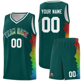 Custom Midnight Green Denver Nuggets Rainbow Side Sports Uniform Basketball Jersey