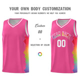 Custom Pink Denver Nuggets Rainbow Side Sports Uniform Basketball Jersey