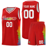 Custom Red Denver Nuggets Rainbow Side Sports Uniform Basketball Jersey