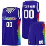 Custom Royal Denver Nuggets Rainbow Side Sports Uniform Basketball Jersey