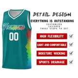 Custom Aqua Denver Nuggets Rainbow Side Sports Uniform Basketball Jersey