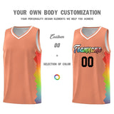 Custom Orange Denver Nuggets Rainbow Side Sports Uniform Basketball Jersey