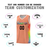 Custom Orange Denver Nuggets Rainbow Side Sports Uniform Basketball Jersey