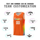 Custom Orange Denver Nuggets Rainbow Side Sports Uniform Basketball Jersey