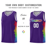 Custom Purple Denver Nuggets Rainbow Side Sports Uniform Basketball Jersey