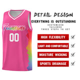 Custom Pink Denver Nuggets Rainbow Side Sports Uniform Basketball Jersey