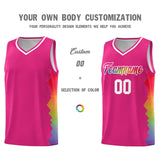 Custom Rose Red Denver Nuggets Rainbow Side Sports Uniform Basketball Jersey