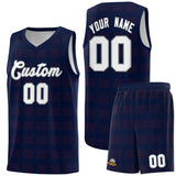 Custom Navy Red Trailblazer Dot Pattern Sports Uniform Basketball Jersey