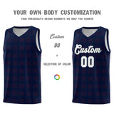 Custom Navy Red Trailblazer Dot Pattern Sports Uniform Basketball Jersey