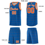 Custom Royal Orange Trailblazer Dot Pattern Sports Uniform Basketball Jersey
