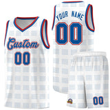 Custom White Royal Trailblazer Dot Pattern Sports Uniform Basketball Jersey