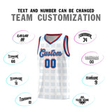Custom White Royal Trailblazer Dot Pattern Sports Uniform Basketball Jersey