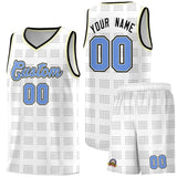 Custom White Black Trailblazer Dot Pattern Sports Uniform Basketball Jersey