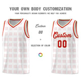 Custom White Red Trailblazer Dot Pattern Sports Uniform Basketball Jersey