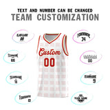 Custom White Red Trailblazer Dot Pattern Sports Uniform Basketball Jersey