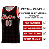 Custom Black Red Trailblazer Dot Pattern Sports Uniform Basketball Jersey