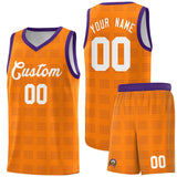 Custom Orange Purple Trailblazer Dot Pattern Sports Uniform Basketball Jersey