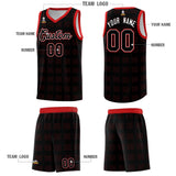 Custom Black Red Trailblazer Dot Pattern Sports Uniform Basketball Jersey