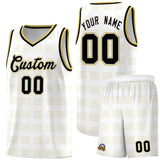 Custom White Old Gold Trailblazer Dot Pattern Sports Uniform Basketball Jersey