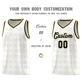 Custom White Old Gold Trailblazer Dot Pattern Sports Uniform Basketball Jersey