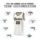 Custom White Old Gold Trailblazer Dot Pattern Sports Uniform Basketball Jersey
