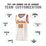Custom White Orange Trailblazer Dot Pattern Sports Uniform Basketball Jersey