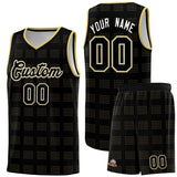 Custom Black Old Gold Trailblazer Dot Pattern Sports Uniform Basketball Jersey