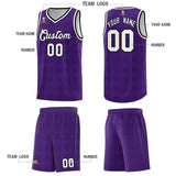 Custom Purple Black Trailblazer Dot Pattern Sports Uniform Basketball Jersey