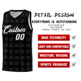 Custom Black White Trailblazer Dot Pattern Sports Uniform Basketball Jersey