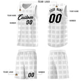 Custom White Gray Trailblazer Dot Pattern Sports Uniform Basketball Jersey
