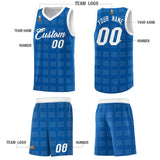 Custom Royal White Trailblazer Dot Pattern Sports Uniform Basketball Jersey