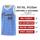 Custom Light Blue White Trailblazer Dot Pattern Sports Uniform Basketball Jersey