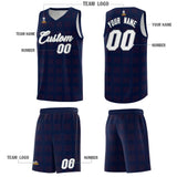 Custom Navy Red Trailblazer Dot Pattern Sports Uniform Basketball Jersey