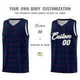 Custom Navy Red Trailblazer Dot Pattern Sports Uniform Basketball Jersey