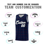 Custom Navy Red Trailblazer Dot Pattern Sports Uniform Basketball Jersey
