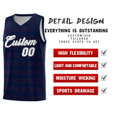 Custom Navy Red Trailblazer Dot Pattern Sports Uniform Basketball Jersey