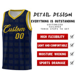Custom Navy Old Gold Trailblazer Dot Pattern Sports Uniform Basketball Jersey