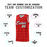 Custom Red White Trailblazer Dot Pattern Sports Uniform Basketball Jersey