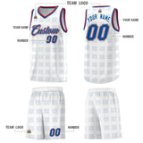 Custom White Royal Trailblazer Dot Pattern Sports Uniform Basketball Jersey