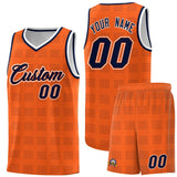 Custom Orange Navy Trailblazer Dot Pattern Sports Uniform Basketball Jersey